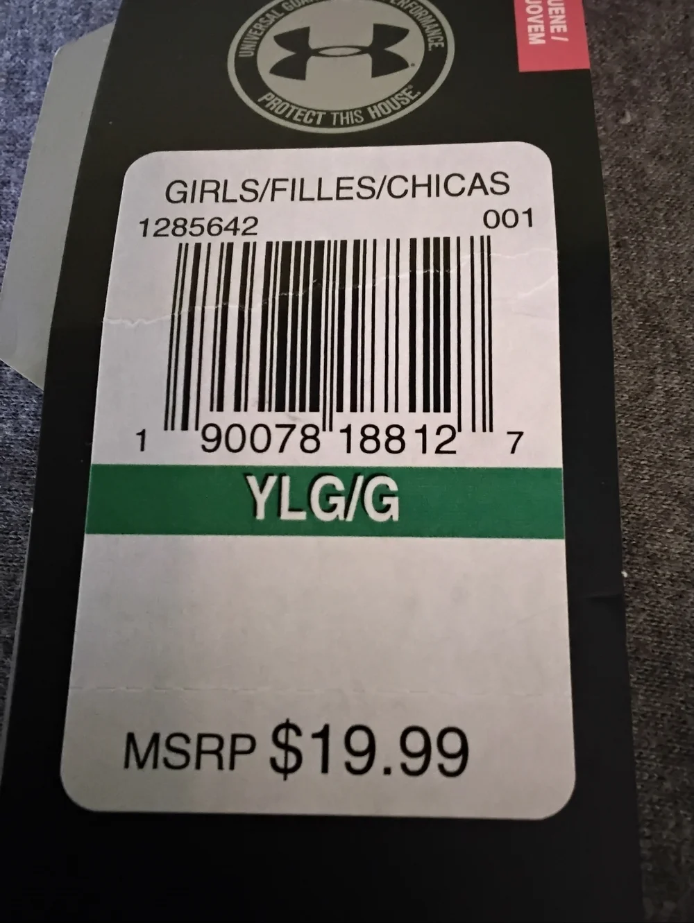 NWT Under Armour Girls Sports Bra Sz YLG Black White HeatGear - Picture 4 of 4